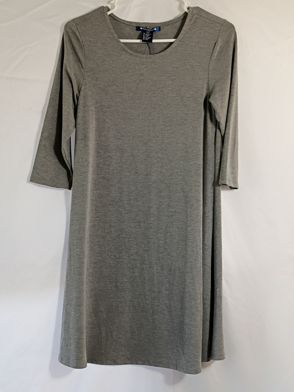 NWT Architect Petites Gray 3/4 Sleeve A-line Swing Dress Womens Size PS Fall